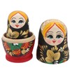 Tomaibaby 5 Pieces Wooden Matryoshka Dolls Figures Valentine's Day Decoration
