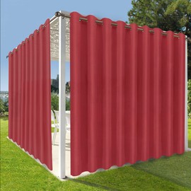 OutdoorLines Waterproof Outdoor Curtains for Patio-Privacy Sun Blocking Grommet Curtain Panel Weatherproof, UV Resistant Curtains for Gazebo, Front Porch, Pergola Burgundy 150W x 84L Inch 1 Panel