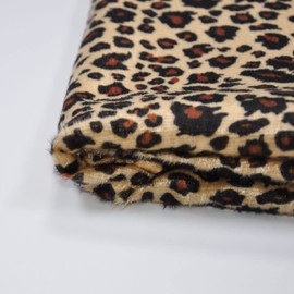 Yutone 59" Wide Leopard Print Velboa Short Fur Pile Upholstery Drapery Clothing Polyester Fabric by The Yard (Leopard one Yard)