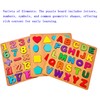 2PCS Wooden Alphabet & Shape Puzzles for Toddlers – Educational