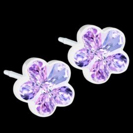 Blomdahl Medical Plastic Ear Ring Flower Violet 6mm