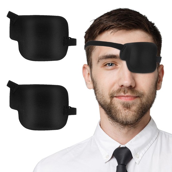 2Pcs Left Eye Patches for Adults,3D Adjustable Eyepatchs for Left
