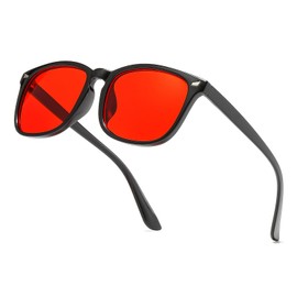 Suertree Blue Light Filter Glasses Red Light Glasses TR90 Gaming Glasses Frame Women Men Red Lenses Blue Light Blocking Protection for Screens, TVs, Tortoise, black, One size