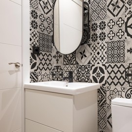 RE-COVERTILES - Tile Stickers Bathroom and Kitchen 12 Pieces 15 x 15 cm - PS00063 PVC Wall Decoration Waterproof Tiles Mosaic Style Azulejos Cement Tiles