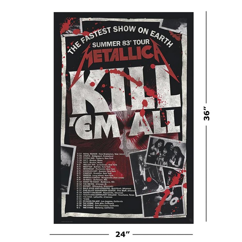 Metallica - Music Poster (Kill 'Em All Tour 1983) (Size: