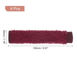 sourcing map 4Pcs Door Handle Covers, Polar Fleece Knitted Anti-Scald Door Knob Protector Door Knob Cover for Hot Doors and Cold Doors, Purple Red