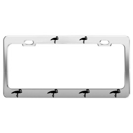 Product Express Flamingo Animal Pictures Funny Chrome Steel License Plate Frame TAG Holder