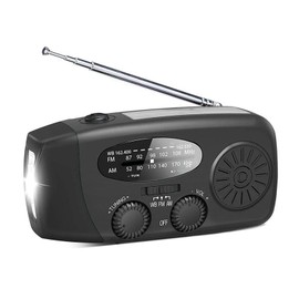 Portable Emergency Weather Radio 1000mah Solar Hand Crank Emergency Radio with Led Flashlight SOS Alarm Hand Crank Radio for Outdoor Emergency