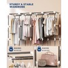 Mavivegue Clothes Organizer with 4 Hanging Rods, Portable Closet Wardrobe,