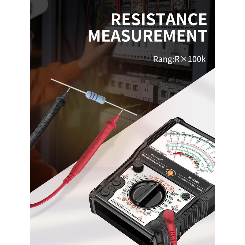 Analog Multimeter AS-7199A, Pointer Multimeter, AC DC Volt 2500V, DC