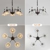 Sicddde Dining Chandelier Over Table 5 Light Brown Vintage Glass