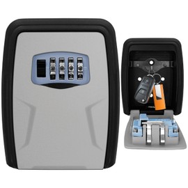 Key Safe Outdoor Police Approved, Extra Large Key Safe Wall Mounted, Waterproof Key Lock Box Outside, 4 Digit Combination Lockbox Key Cabinet for Home Office Vehicles Garage School