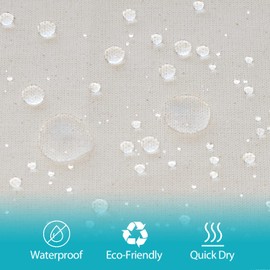 YISURE Short Beige Cotton Shower Curtain 60 Inch Length, Small Fabric Shower Curtain for Walkin Tub Hotel Luxury, 72x60''