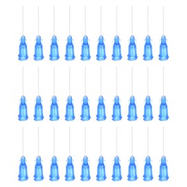 sourcing map 100 Pcs 22G Plastic Dispensing Needles With Luer Lock, 1" PTFE Needle Tube PP Heat-Resistant Plastic Blunt Tip for Liquid Glue Gun, Blue