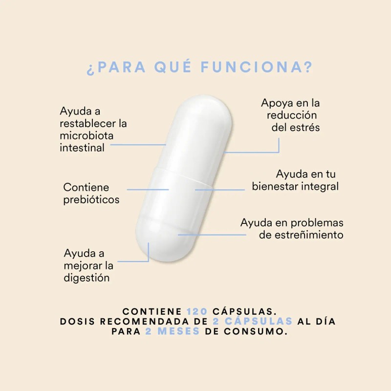 Suplemento Probioticos Billones Nutrition 120 Capsulas Prebioticos Lactobacilos Inulina Agave