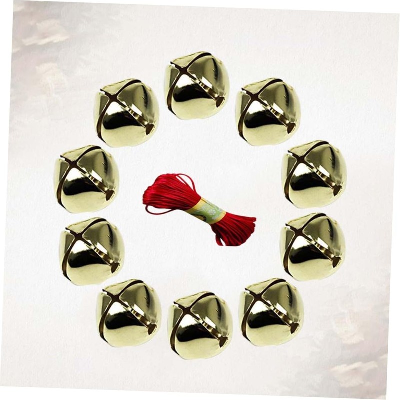 VILLFUL 20m Bell Red Rope Set 50pcs Jingle Bells Christmas