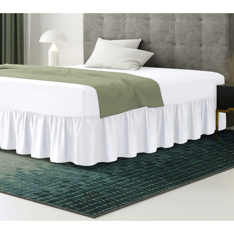 Bronwen Mathew Frilled Fitted Valance Sheet Extra Deep Single Bed