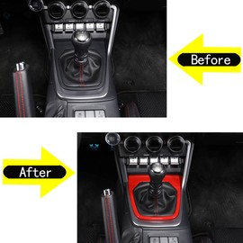 CHEAYAR ABS Car Gear Shift Panel Frame Cover Interior Trim Sticker Compatible with Subaru BRZ Scion FR-S&Toyota GT86 2022, Car Interior Gear Shift Frame Trim Sticker, Sports red