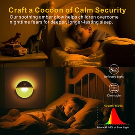 YUNLEX 2 Pack Amber Night Light, Battery Operated Night Light, 2.6" Small Sticky Lights, Dimming, 3 Light Modes, Motion Sensor Lights for Kids, Baby, Sleep, Bedroom, Bathroom, Toilet, Travel, Stairs