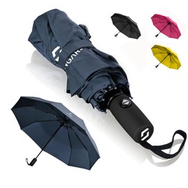 STYNGARD Umbrella Stormproof up to 140 km/h, Automatic incl. Umbrella Bag and Travel Case, Pocket Umbrella With Automatic Open/Close, Small and Light with Teflon Coating, Black and Blue, blue
