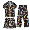 Hupohoi Unisex Girls Boys Kids Pajama Sets Button Down Satin