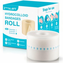 Hydrocolloid Dressing Roll, 2 in x 16.4 ft, Waterproof, Cut to Size