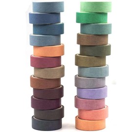 24 Rolls Washi Tape Set, Washi Tape Colorful Masking Tape 4 Meters Long and 15mm Wide,Bullet Log Decoration, Card Making, Scrapbook, Planner, DIY Packaging.