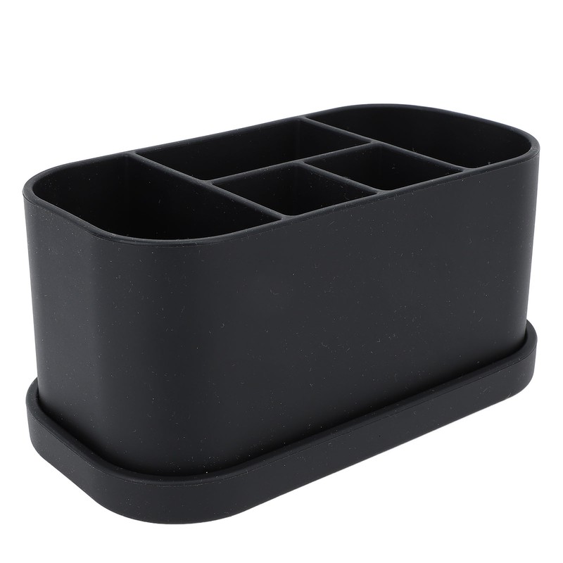 Silicone Toothbrush Toothpaste Holder Multipurpose 5 Slots Drainage Holes Bathroom