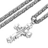 GOVENUS Stainless Steel Large Jesus Christ Cross Pendant Necklace Religious