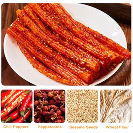 JTEDZI Latiao Spicy Strips, Chinese Spicy Sticks 2.2oz/62g (Pack of 2)