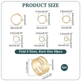 PandaHall Elite About 120 Pcs 304 Stainless Steel Open Jump Rings O Ring Diameter 4-10mm for Jewelry Making Golden
