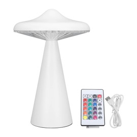 Mushroom LED Table Lamp White Night Lamp USB Rechargeable 16 Color Touch Remote Control Cordless Lamp for Bedside