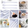 AKOAK 6.7" Ceramic Egg Spoon Set (5 Pieces), White Long-Handled