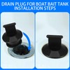 Seenelling 4 Pcs F/1-1/8 Push-in PVC Boat Drain Plug Kit