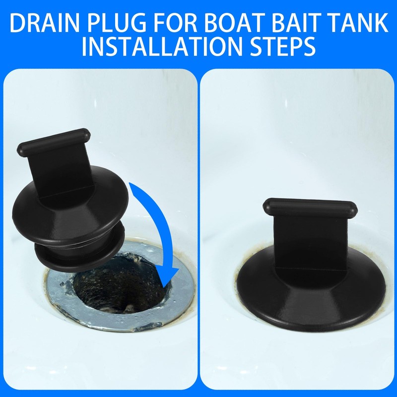 Seenelling 4 Pcs F/1-1/8 Push-in PVC Boat Drain Plug Kit