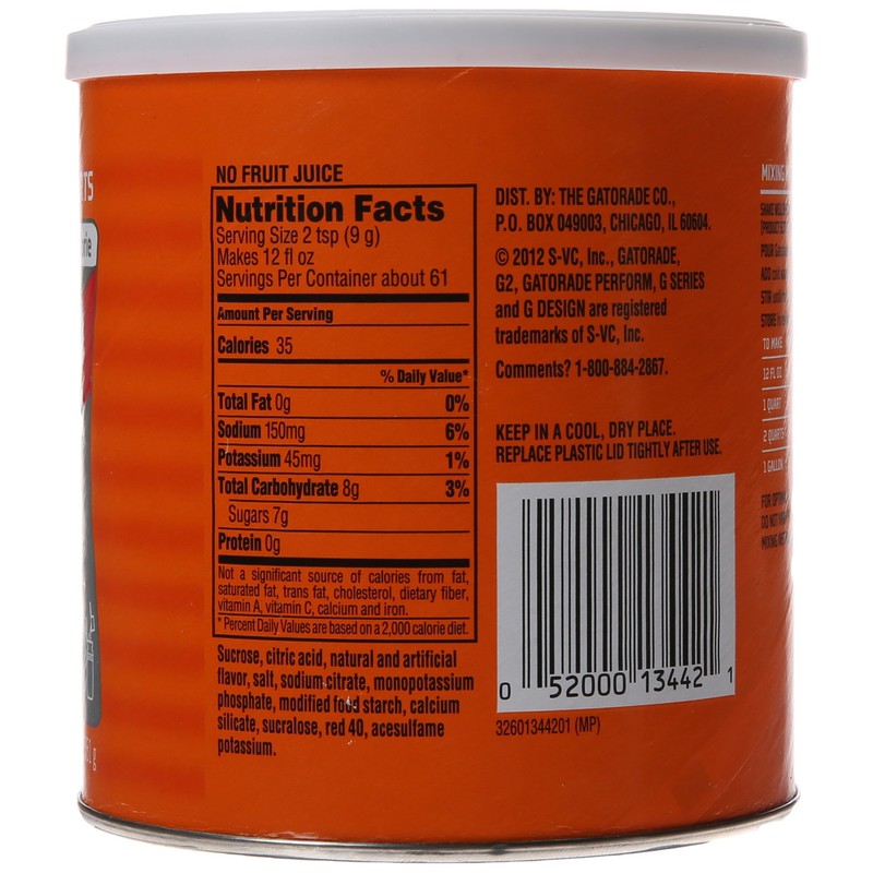 Gatorade Perform G2 02 Perform Thirst Quencher Instant Powder Fruit