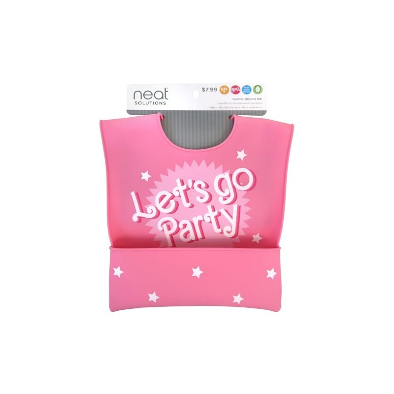 Neat Solutions Let's Go Party Fold-Down Crumcatcher Bib, 6+ Months,