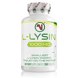 L-Lysine x 350 1000mg Tablets | Smallest 19mm Formula | Easier to Swallow and Quicker to Absorb - Suitable for Vegetarian and Vegan. (350)