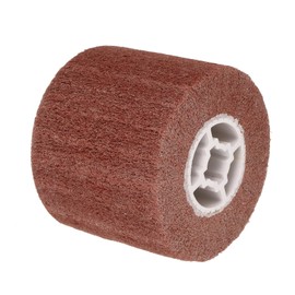 sourcing map 120mmx100mm 180 Grit Non-Woven Polishing Burnishing Wheel Nylon Wire Drawing Abrasive Flap Wheel for Stainless Steel Copper, Red