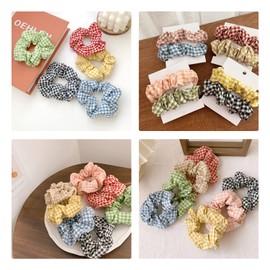 nalaina Scrunchie Hair Accessories, Popular, Set of 8, Plaid, Volume, Hairband, Stylish, Girls, Anti-static, Mature Gift, Simple, Cute, Hair Ornaments
