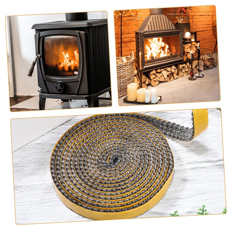ORFOFE Stove Rope Gasket for Fireplaces Burning Stove Door Seal