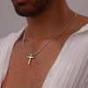 Initial Cross Pendant Chain Necklace for Men Letter L Jewelry