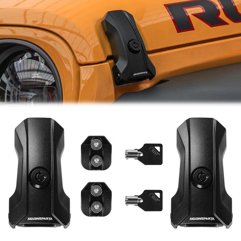 Seven Sparta Upgraded Locking Hood Latches for Jeep Wrangler JL/JLU