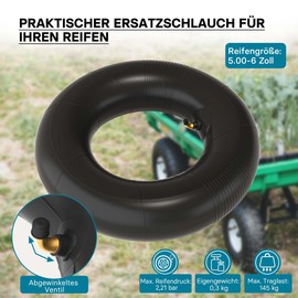 Wiltec 2x Air Hose Ride-On Mower 13 x 5.00-6 Tyre Tube TR87 Valve Lawn Tractor