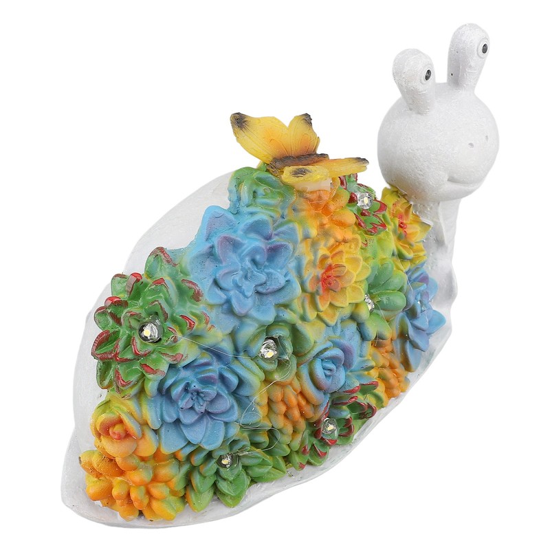 Solar Snail Statue Waterproof Cute Snail Figurine Succulents Garden Ornament