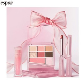 ESPOIR The Sleek Lipstick Cream Matte + Couture Lip Gloss + Real Eye Palette Set 3items [Rosy BB Edition], Lipstick#$%Lip Gloss#$%Eye Palette:Rare Rosy-Glascier-Rosy BB