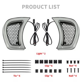 HDBUBALUS Headlight Vent Accent LED Turn Signal Light Clear Lens For Harley Road Glide 15+