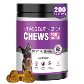 Grass Burn Spot Chews for Dogs 200 Count, Cranberry for All Breeds & Ages
