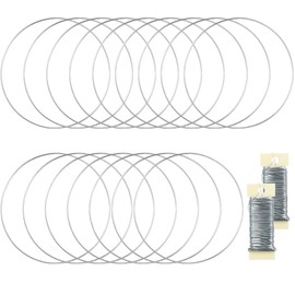16 Pack Floral Hoop 12 Inches Metal Rings for Crafts Macrame Rings Hoop Wreath Dream Catcher Rings DIY Wreath Candle Rings Wreaths Craft Hoops, Silver