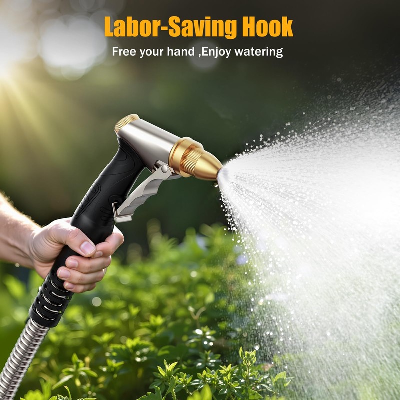 Heavy Duty Brass Garden Hose Nozzle High Pressure Metal Water